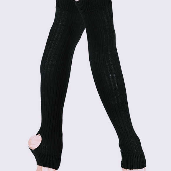 Knit Ribbed leg warmers - thigh length or knee length available - Picture 7 of 7